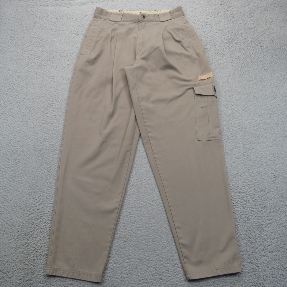 VTG Bugle Boy Pants Mens 32 Baggy Parachute Air Command Cargo Pleated Brown